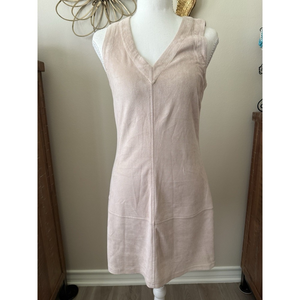 Design Lab Lord & Taylor Blush Faux Suede Sleeveless Sheath Dress XS Autumn